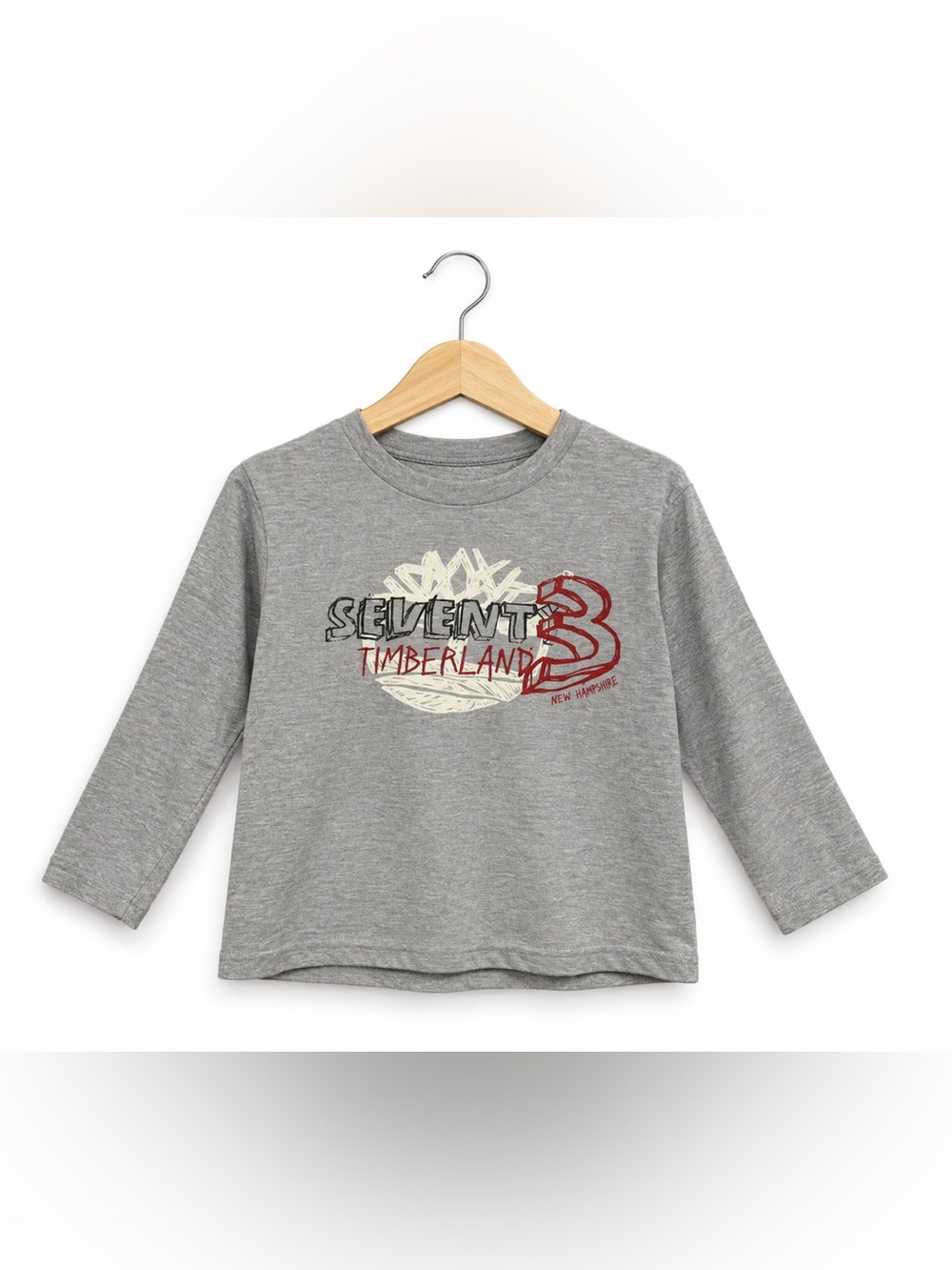 Timberland Seventy 3 Long Sleeve Shirt Toddler Boys 2T Gray Graphic Tee